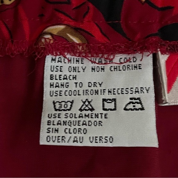 Vintage 80’s 90’s Chaus Red Paisley Flowy Semi-Sheer Lined Midi Skirt Size 14 - Picture 6 of 14